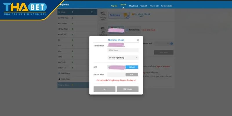 Đáp ứng đủ yêu cầu rút tiền THABET chuẩn xác, nhanh chóng